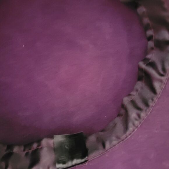 SOMETHING Special Brim Flower Beaded Hat purple wool felt Cloche Dressy - Picture 3 of 9